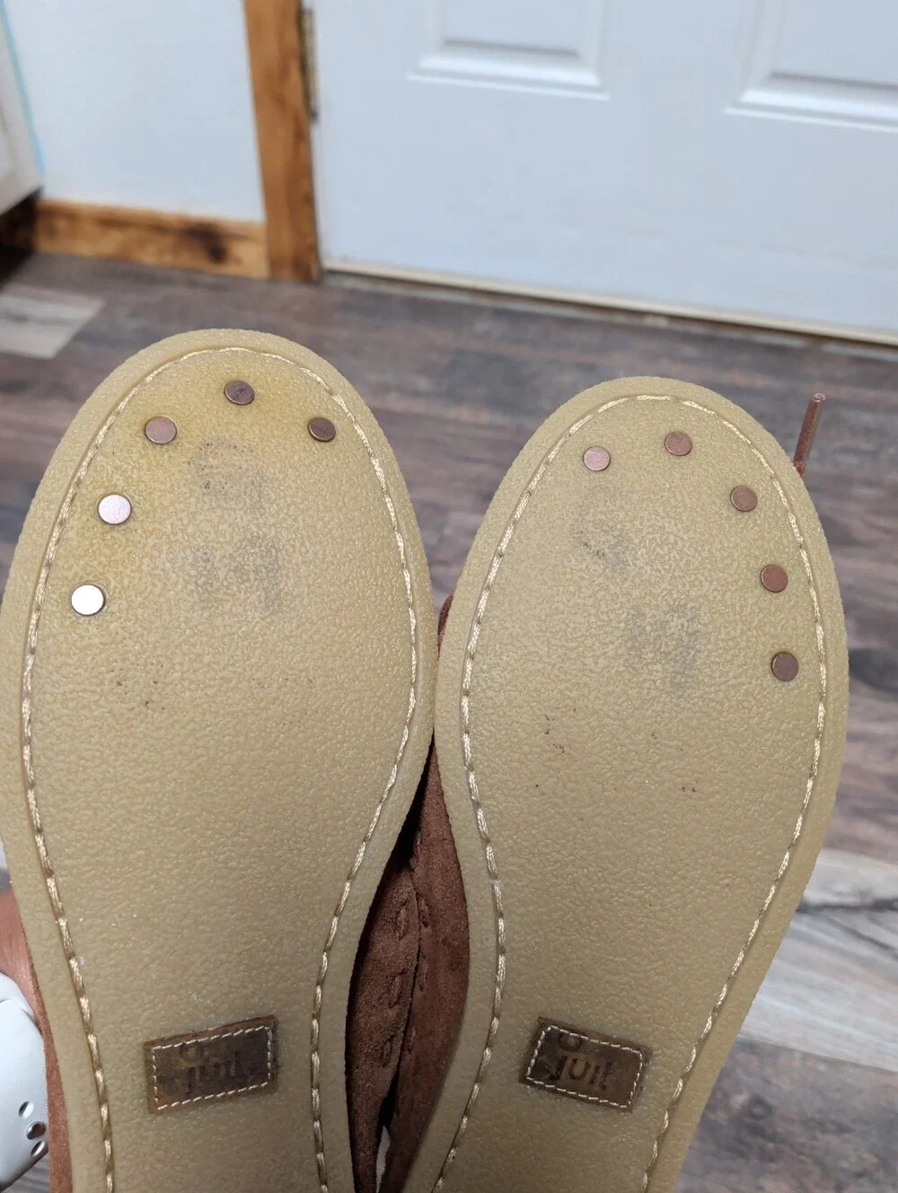 Juil Bumi Terra Brown Suede Moccasin Grounding Copper Shoes Natural Hippie Sz 7